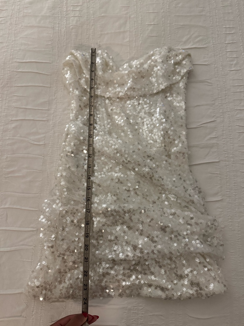 Meshki White Strapless Sequin Mini Dress - Picture 10 of 10